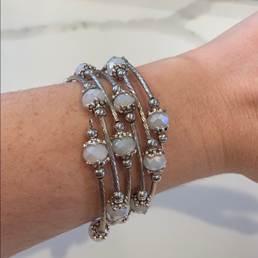 Coil silver bracelet
